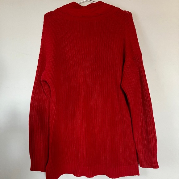 Lauren Ralph Lauren 100% cotton crimson cable knit v-neck sweater EUC - Picture 2 of 5